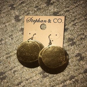 Gold metal earrings